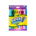 thumbnail image 1 of Crayola Clicks Marqueurs Rétractables (10 Unités), Marqueurs Lavables pour Enfants, Marqueurs Click, Fournitures Scolaires pour Enfants, Cadeaux, 5 Ans et +, 1 of 8