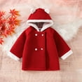 thumbnail image 2 of Mercatoo Toddler Baby Girls Fleece Teddy Long Coat, Kids Winter Jacket Warm Three-𝐃imensional Ear Hooded Outwear, 2 of 8