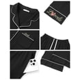 thumbnail image 6 of UVN Fall Pajama Set for Women Embroidered Floral Button Up Tops with Drawstring Pocket Pants Ladies Casual Lounge Set, 6 of 9