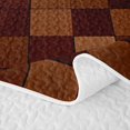 thumbnail image 5 of meiyoeat Brown Grid Quilt Full for Girls, Gaming Pixel Full Bedspread Sets for Bedroom, 3pcs, 5 of 7