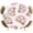 White, variant on Pink Cartoon Elephant Round Tablecloth 36-44 Inch Round Fitted Table Cloth with Elastic Edge, Spring Floral Botanical Rainbow Waterproof Table Cover Protector for Outdoor Picnic Party Dining