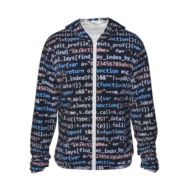 Balery Function Source Code Sudadera ligera de manga larga con capucha y protección solar UPF 50+ para hombre y mujer, ideal para pesca y running-XX-Large