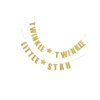 Goldentwinkle Twinkle Little Star For Wedding Birthday Baby Shower Holiday Party Decorations Supplies/Bonus: 1* Glitter Baby Photo Garland (Silver)