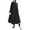 Black, variant on ZANZEA Women Hooded Long Sleeve Sweatshirt Dress A-Line Maxi Sweat Dresses