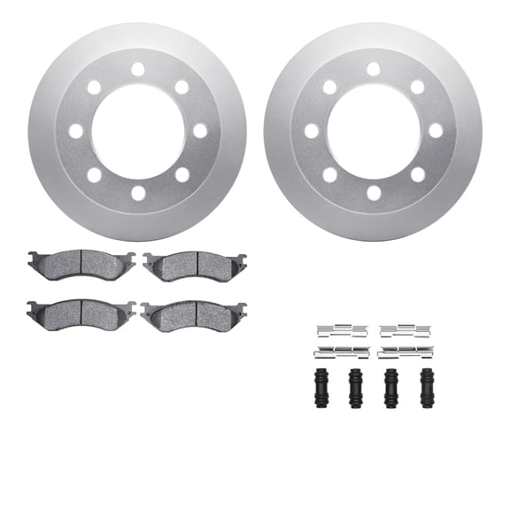 Dynamic Friction Company Rear Geospec Brake Rotors with Heavy Duty Brake Pads includes Hardware 4212-40129