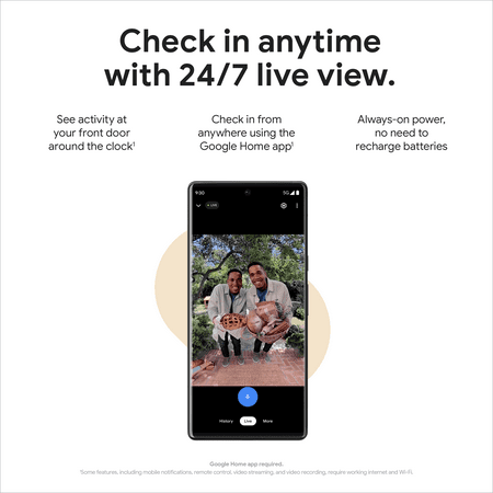Google Nest Doorbell (Wired, 2nd gen) - Video Doorbell Camera - Doorbell Security Camera - Ivy