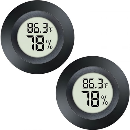 GJX 2 Pack Hygrometer Thermometer Mini Digital LCD Monitor Indoor/Outdoor Humidity Meter Gauge Temperature for Humidifiers Dehumidifiers Greenhouse Reptile Humidor Fahrenheit/Celsius(?/?) by
