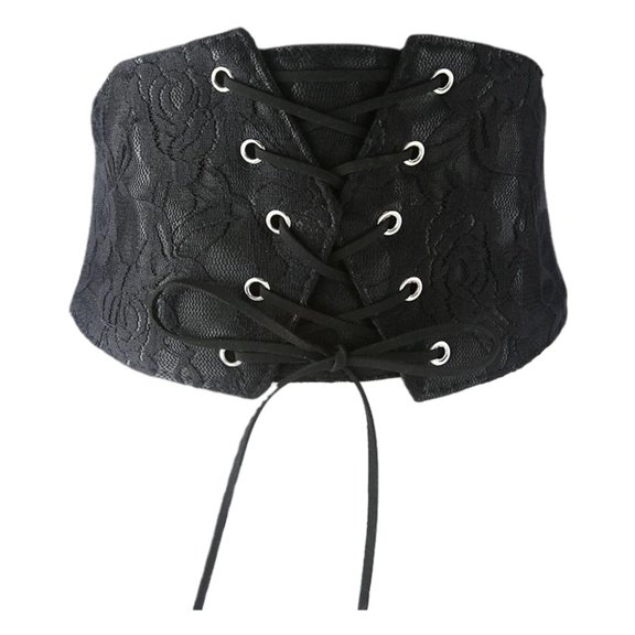 Yunhgft Elastic Corset Belt Cinch Belt Tied Waistband with Press Button Waspie for Women
