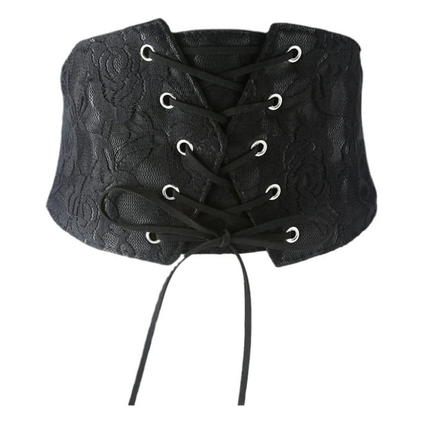 Corse elastic mujer Cinturon Cinturon Cinturon Atado Imitacion de cuero Vintage Waspie para camisetas Blusas largas Vestidos de mujer Ve Baoblaze Cinturon elastico ancho con cordones Walmart en linea