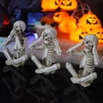 thumbnail image 5 of Skull Mask Set 3 Pcs, Halloween Skull Decor Gothic Skeleton Ornaments Decorations, Three Wise Monkeys Skull Ornaments for Ghost Festival Garden Home Decorations, 5 of 7