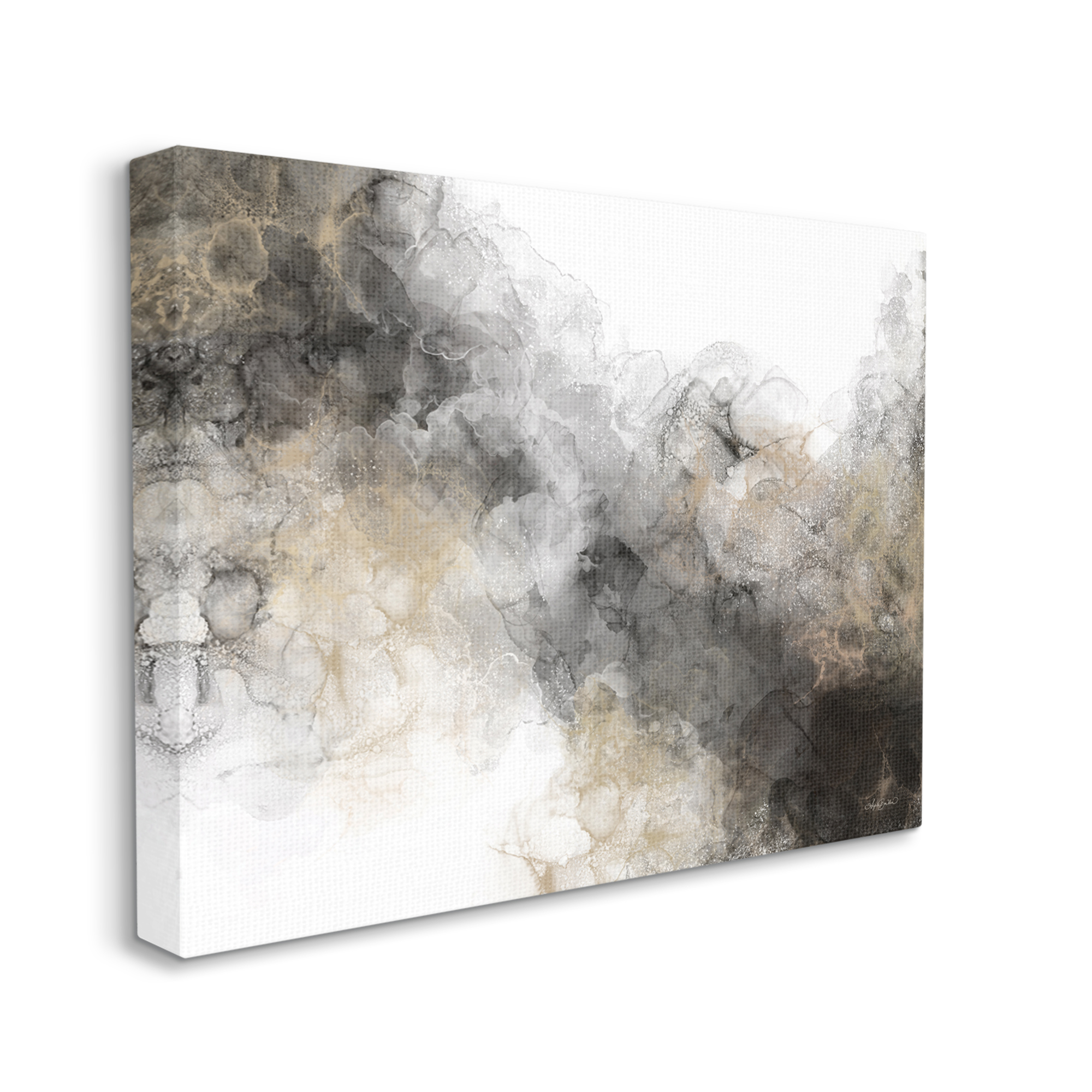 Stupell Industries Striking Abstract Earth Tones Painting Water Blotch Effect Painting Gallery Wrapped Canvas Print Wall Art, Design by Angela Bawden