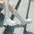 thumbnail image 6 of Stylish Women's Mid Calf Boots Leather Suede Lace Up Platform Design Winter Comfortable Footwear For Cold Weather Casual Outings, 6 of 7