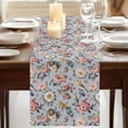 thumbnail image 3 of Table Runners 70 Inches Long Dress Scarves, Vintage Spring Floral Farmhouse Coffee/Dining/Kitchen Table Decor, Holiday Table Runner, Farmhouse Flowers Blue Vintage 13x70 Inch, 3 of 9
