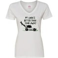 thumbnail image 3 of Inktastic Father's Day Dad My Lawn's Better than Your Lawn Women's V-Neck T-Shirt, 3 of 5