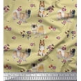 thumbnail image 1 of Soimoi Polyester Crepe Fabric Floral,Sheltie & Pekingese Dog Fabric Prints by Yard 42 Inch Wide, 1 of 3