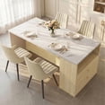thumbnail image 2 of Hawsaiy 5-Piece Dining Table Set for 4, 63" Dining Room Table with 4 Upholstered Dining Chairs, Modern Kitchen Table Set with 2 Storage Drawers for Apartment, 2 of 9