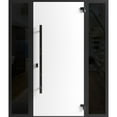 thumbnail image 3 of Front Exterior Prehung Steel Door / Dekton 0118 Natural Noir / 2 Side Exterior Windows Sidelites/ Entry Metal Modern Painted W14+36+14x80 Left-hand, 3 of 6
