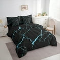 thumbnail image 4 of Manfei Marble Texture Road 7pcs Bedding Comforter Set,Modern Minimalist Artistic Queen Bedding Sets,Blue Black Queen Sheet Sets For Adults,Microfiber Room Decoration Reversible, 4 of 9