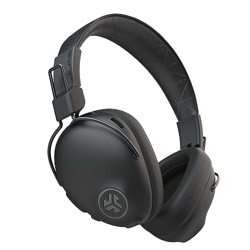 JLab Studio Pro ANC Bluetooth Wireless Over-Ear Headphones, 45+ Hour Bluetooth 5 Playtime, Smart Active Noise Cancellation, EQ3 Sound, Ultra-Plush Faux Leather and Cloud Foam Cushions, Black