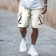 thumbnail image 2 of BUWTTER Men's Shorts Summer Baggy Quarter Pants with Everything Sports Casual Overalls White Shorts XXXXL, 2 of 5