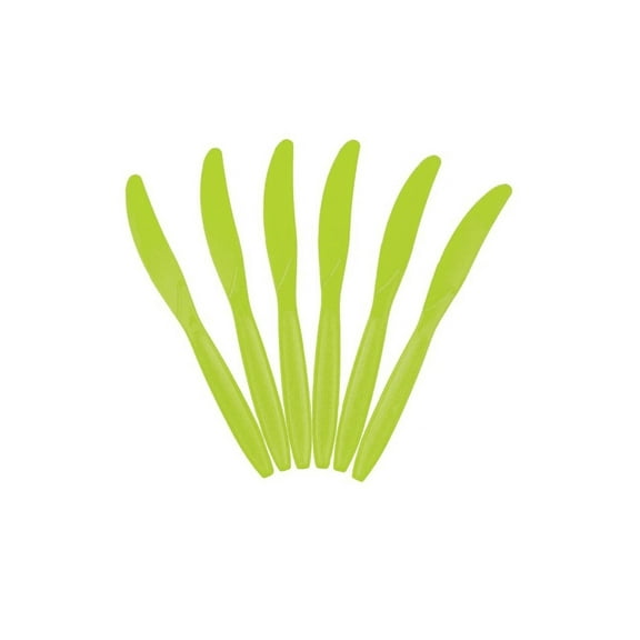 JAM Paper Plastic Knives, Lime Green, 48 Disposable Knives/Pack