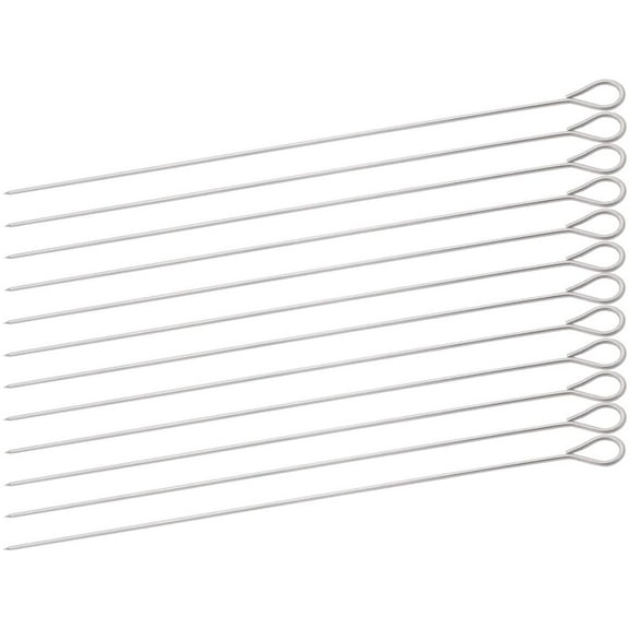 12 Inch Barbecue Skewers, 12Pcs Stainless Steel BBQ Skewers, Shish Kebab Kabob Skewers by HONSHEN