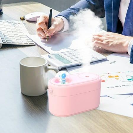 

2023 Summer Savings Clearance! WJSXC Portable Small Cool Mist Humidifiers 350ML - USB Desktop Humidifier for Plants office Car Baby Room with Night Light - Quiet Mini Humidifier Pink