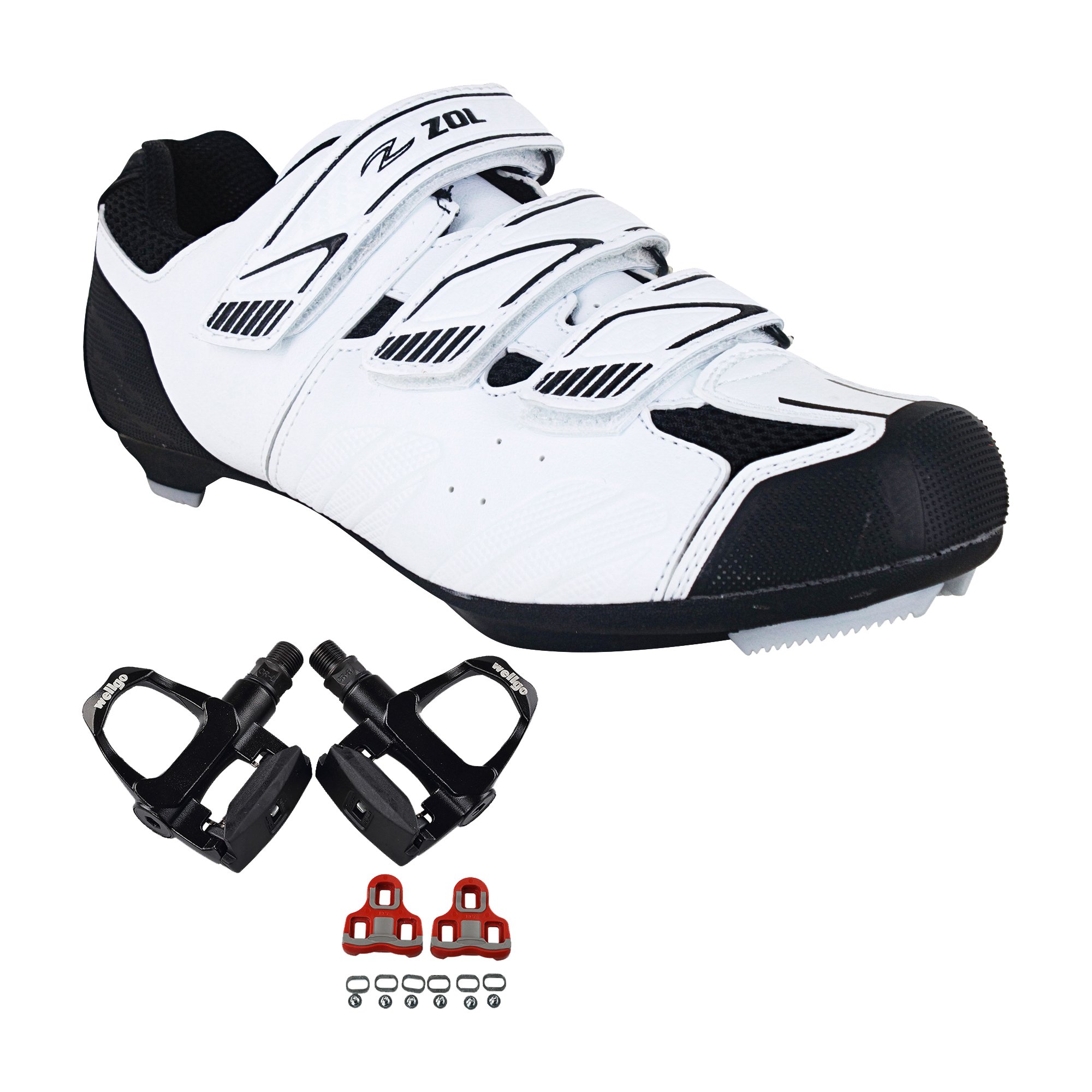 // 8.5 41 cm ZOL Stage Road Cycling Shoes with Pedals and Cleats US EU , New with Box