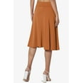 thumbnail image 2 of Women's PLUS Simple Foldover Stretch A-Line Flared Knee Length Skirt Comfy Stylish, 2 of 7