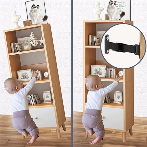Anti Tip Furniture Anchors (2 Sets),Heavy Duty Wall Anchor,Adjustable Earthquake Straps,Furniture