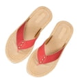 thumbnail image 6 of Red Women'S Flip Flops Slippers Casual Outdoor Indoor Sandals Round Toe Flat Slide Shoes For Women Summer Beach Pool House Wear Lightweight Flexible Comfortable Footbed Size 37 Weight 0.22, 6 of 9