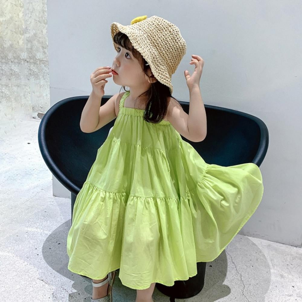 Little Story  Childrens Solid Ruffled Frill Skirt Toddler Baby Kids Girls Solid Ruched Ruffles Suspender Skirt Overalls 