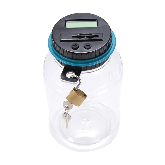 Bewildely Piggy Bank Counter Coin Electronic Digital Lcd Counting Coin Money Saving Box Tarro Caja de almacenamiento de monedas para Euro GBP Money Kits de decoración para fiestas EUR Bewildely HA027156-01