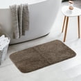 thumbnail image 5 of Unique Bargains Bathroom Soft Plush Mats Non-Slip Quick Dry Anti-Skid Shaggy Bath Rugs Brown 20"x32", 5 of 7