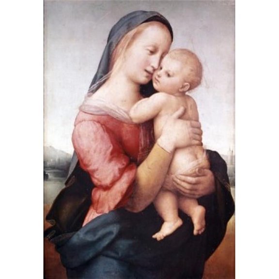 Madonna & Child - Tempi Madonna Raphael 1483-1520 Italian Poster Print - 18 x 24 in.