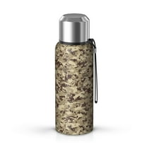 Camouflage 20oz Stainless Steel Thermal Bottle with Tea Filter and Cup Lid, Vacuum Insulated Coffee Mug with 316L Inner Liner, Leakproof Travel Thermos for Office, Commute & Outdoor