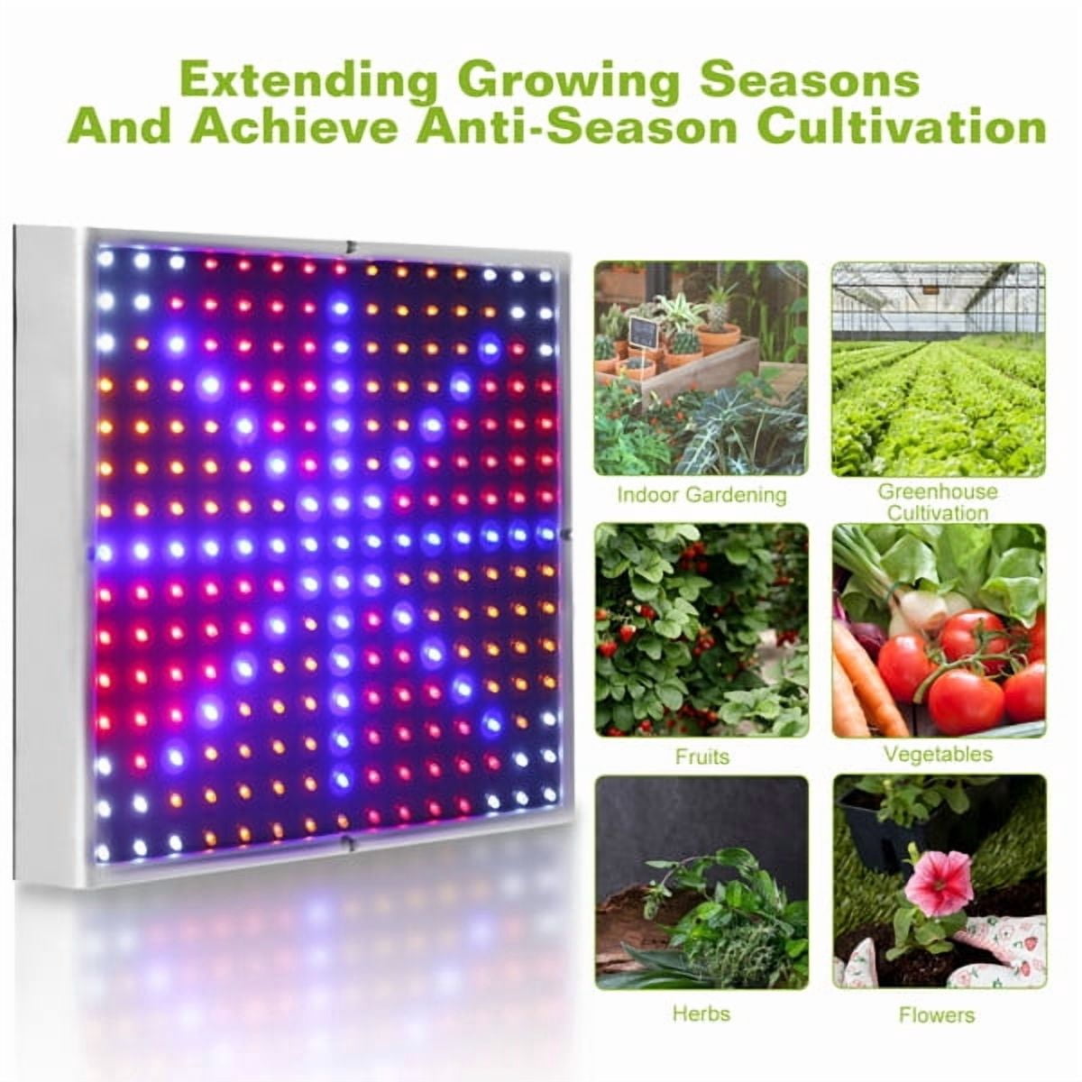 LED Grow Light Full Spectrum Hanging 225 LEDs Plant Grow Lamp Indoor Grow Light for Greenhouse Succulents Seedlings Plants Veg and Flower（15W LEDs）