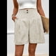 thumbnail image 5 of Pantalones Cortos de de Cintura Alta y Pierna con Bolsillos para Mujer, de Verano Albaricoque XL, 5 of 7