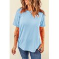 thumbnail image 2 of Classic Round Neck T-Shirt in Light Blue - Perfect for Summer Styling | [ZhiHiMeRi] | (US24-26)3XL, 2 of 10
