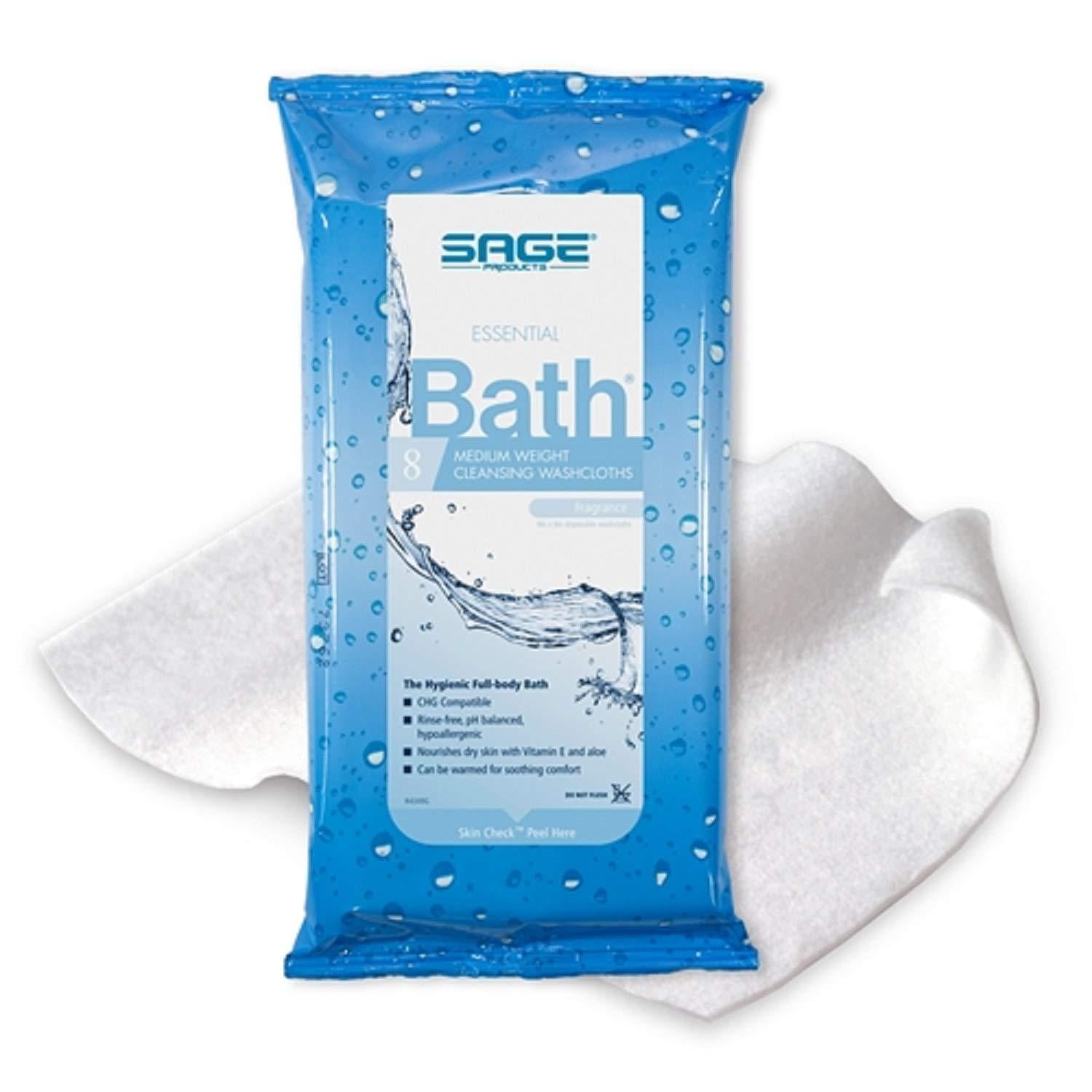 Comfort Bath Cleansing Washcloths, 8 Pack of 8 Washcloths