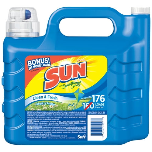 Sun Liquid Laundry Detergent, Clean & Fresh, 275 fl oz