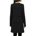 thumbnail image 5 of Ygbgbb Long Sleeve Dress for Women Loose A-Line Midi Dress Loungewear Dresses Solid Crewneck Tunic Tops with Decorative Buttons Black M, 5 of 6