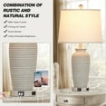thumbnail image 7 of Cinkeda 25" Farmhouse Jar Table Lamps for Living Room Bedroom Set of 2 with USB A+C Ports AC Outlet 3 Way Dimmable Touch Control Resin Bedside Nightstand Lamp, 7 of 7