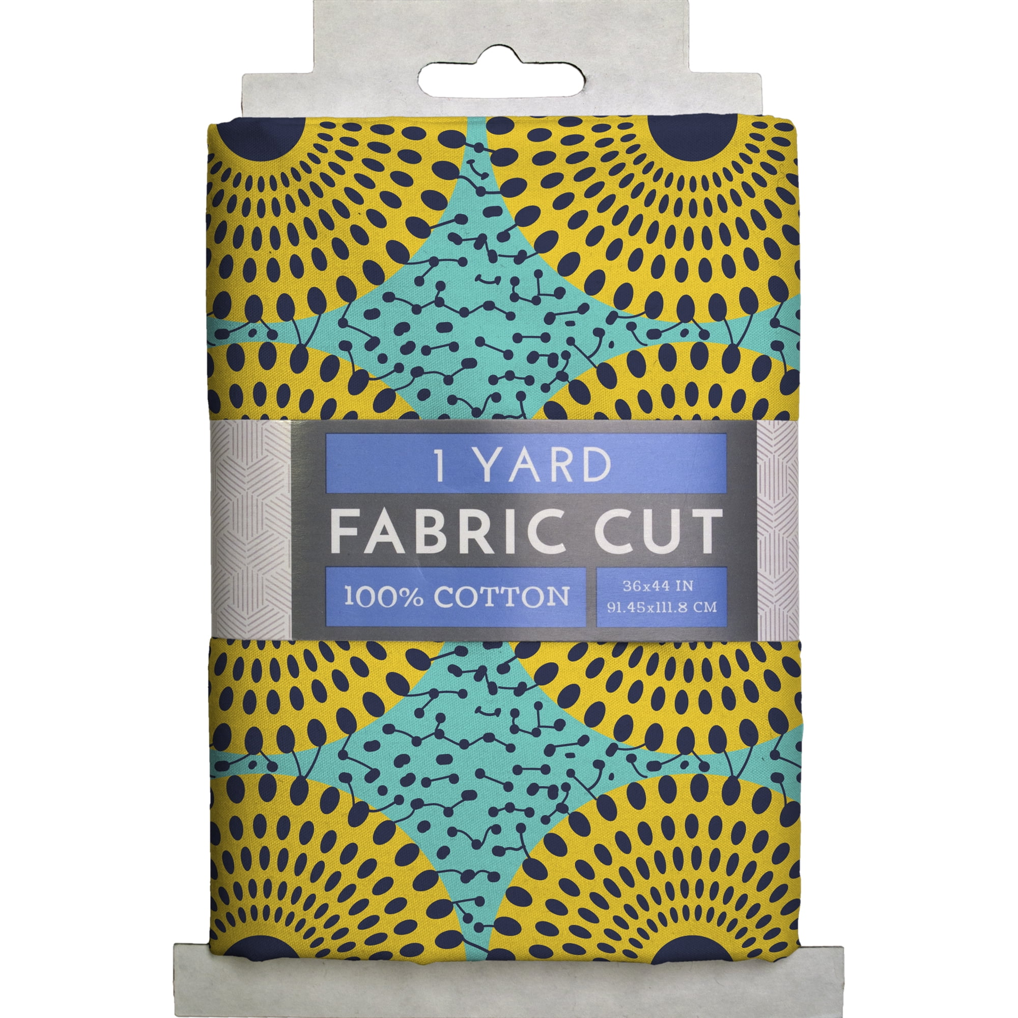 1 Yard 100% Cotton African Wax 1, Turquoise, 44" Wide for Quilting & Sewing by David Textiles