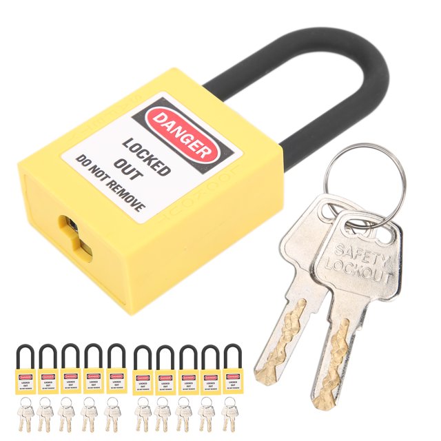 Lockout Lock, Practical Impact Resistance Convenient Lockout For Factories Construction Sites, Hospitals Yellow,Red