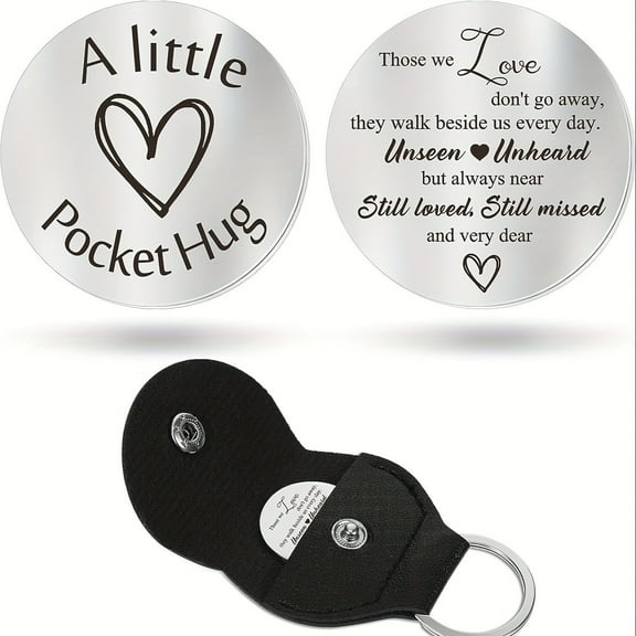 Vacemry 10Pcs Pocket Hug Token,Metal Pocket Hug Token Keychain, Encouragement Gift for Loved Ones, Inspirational Keychain for Tough Days, Keepsake Token for Family Friends, Heartfelt Gift Keychain