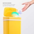 thumbnail image 4 of Nine Stars - Trash can - rectangular - motion sensor lid - 3.2 gal - plastic - yellow, 4 of 5