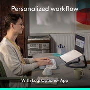 Logitech Wave Keys Wireless Ergonomic Keyboard with Cushioned Palm Rest, Comfortable Natural Typing, Easy-Switch, Bluetooth, Logi Bolt Receiver, for Multi-OS, Windows/Mac - Off White