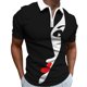 thumbnail image 1 of Camiseta informal de manga corta con cuello vuelto y cremallera para hombre, ajustada, para exteriores, Golf, tenis Pompotops  oipoqjl24570, 1 of 5