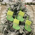thumbnail image 6 of Yoyauz Christmas Socks, 7 Inch (Approx. 18 cm) Embroidered Initials Cable Knit Mini Cute Green Fit Home Fireplace Hanging Ornament Christmas Holiday Party Decoration Gifts, 6 of 10